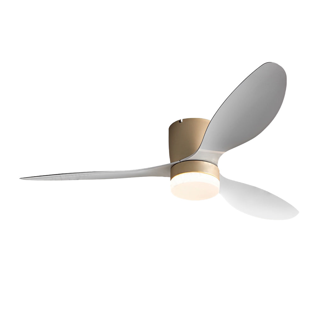 Dimmable 52-Inch Modern White LED Ceiling Fan with Remote for Living Room