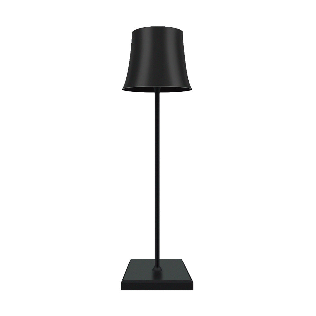 15-Inch Cordless Modern Black and White Metal Table Lamp for Home Decor