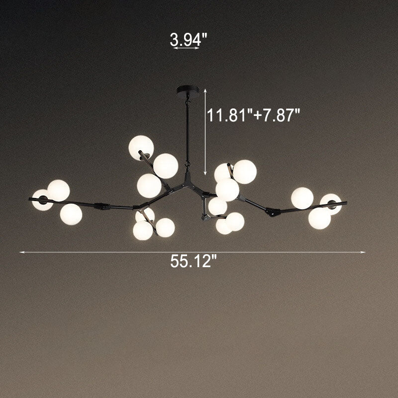 Modern Glass Chandelier with 12/18/24 Lights for Stylish Living Room