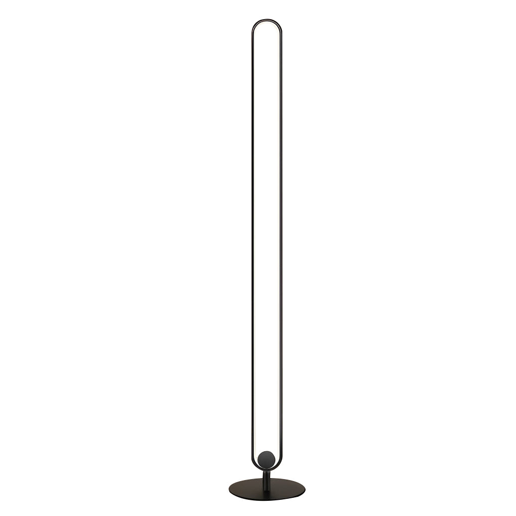 Sleek White Minimalist LED Oval Floor Lamp for Living Room and Bedroom