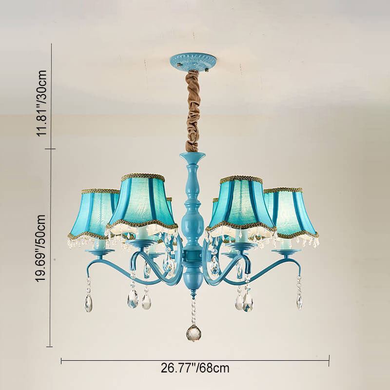 Elegant Modern Iron and Crystal Chandelier for Dining or Living Room