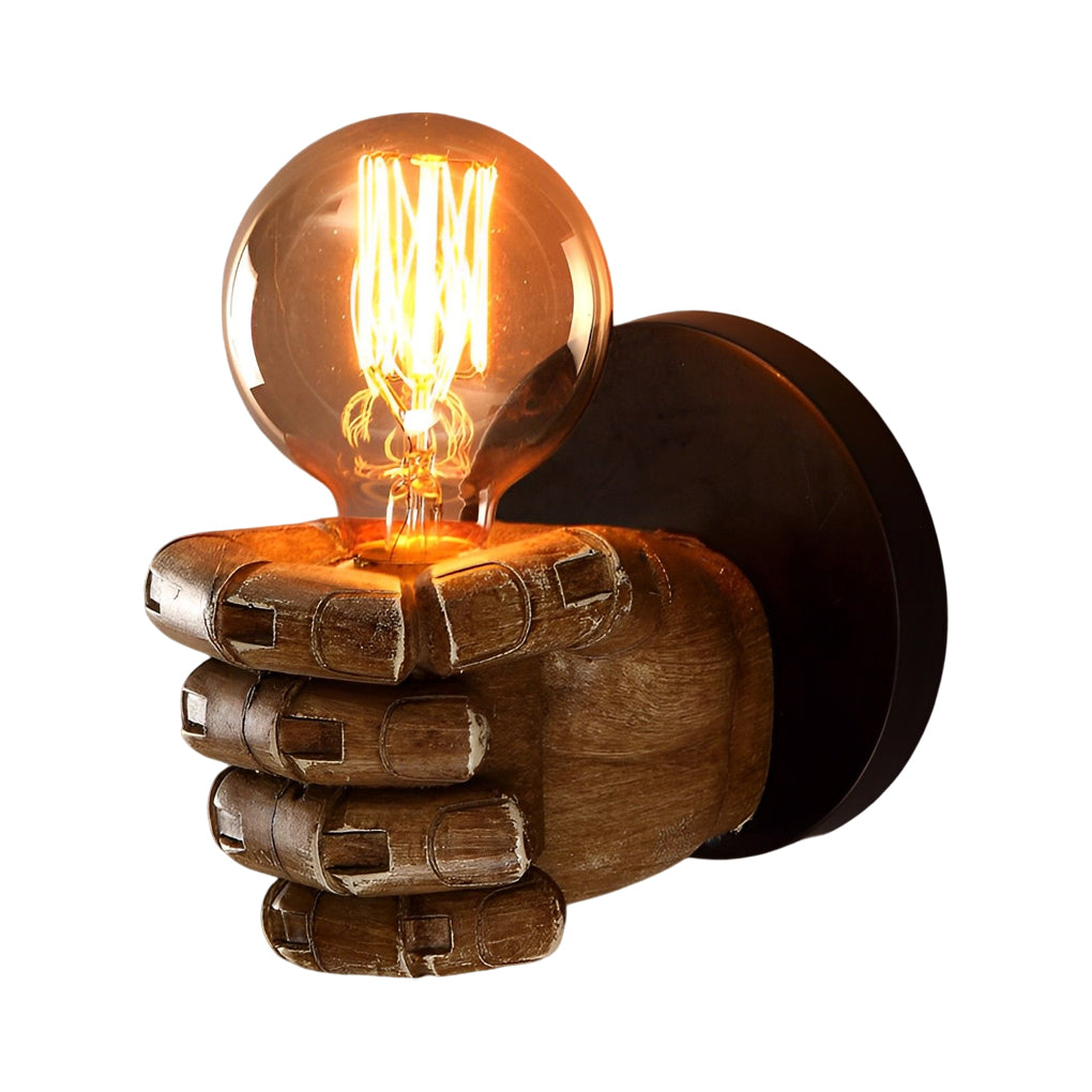 Retro Industrial Resin Hand Fist Wall Sconce Light Fixture for Home Decor