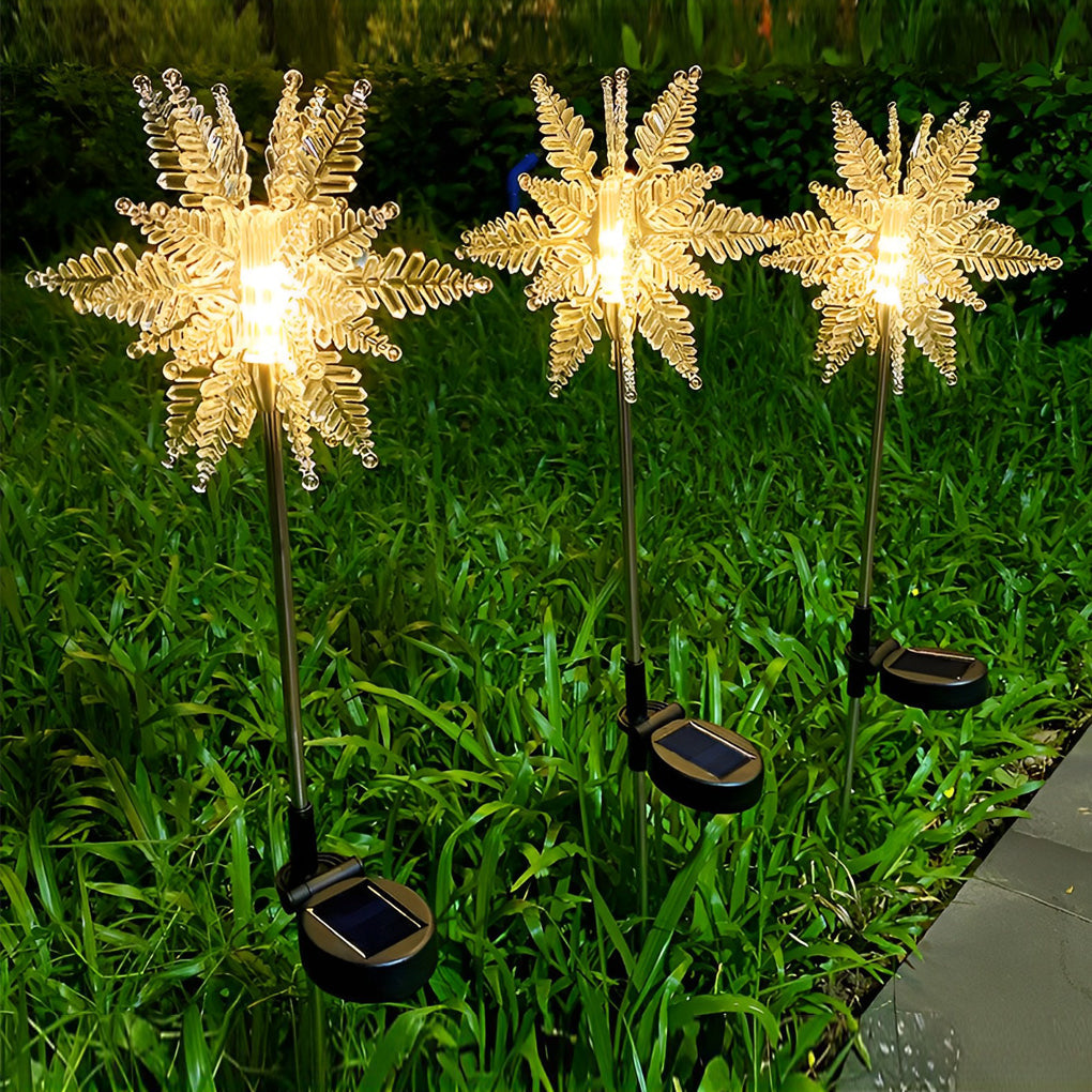 Elegant Acrylic Solar Snowflake Lawn Lights Set - 2PCS Outdoor Holiday Decor