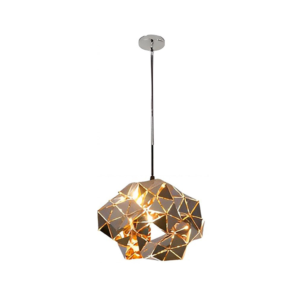 Post-Modern Irregular Stainless Steel Hollow Chandelier for Living Room