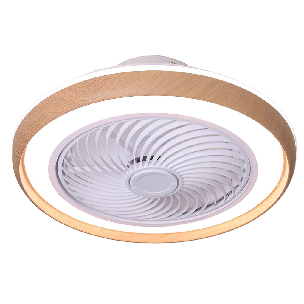 Sleek White Ultra-Thin LED Bladeless Ceiling Fan with Remote for Home