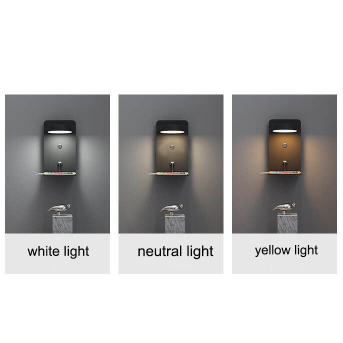Contemporary Black Iron Square LED Wall Sconce Lamp for Bedroom & Hallway