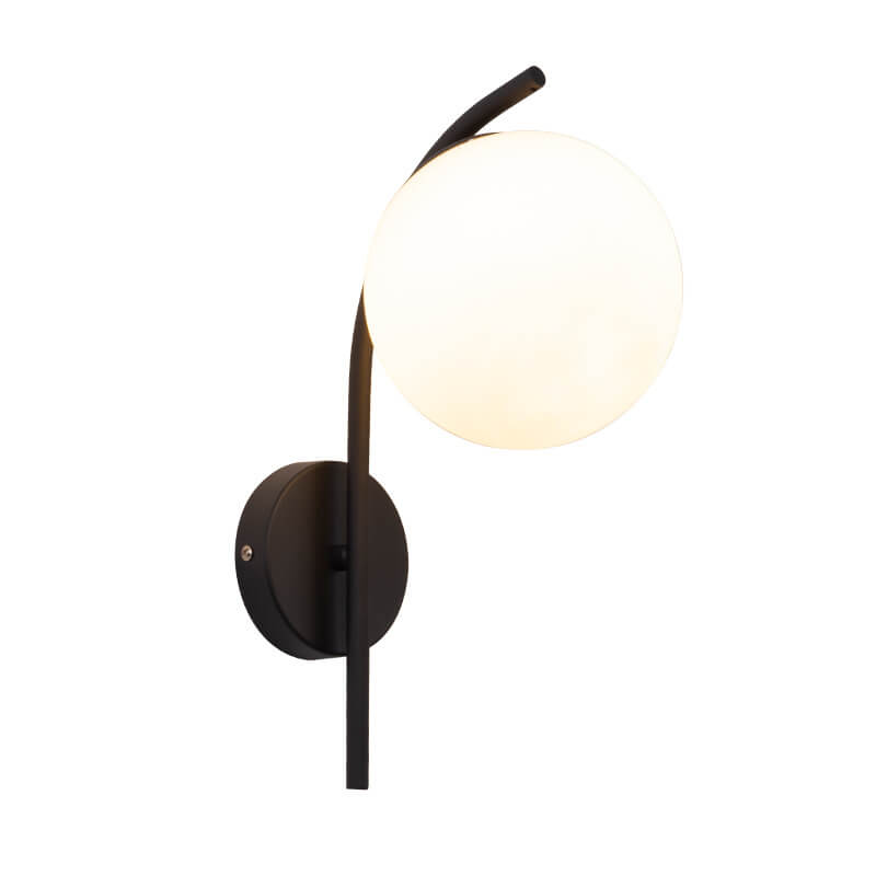 Nordic Arc Brass Glass Globe 1-Light Wall Sconce for Modern Interiors