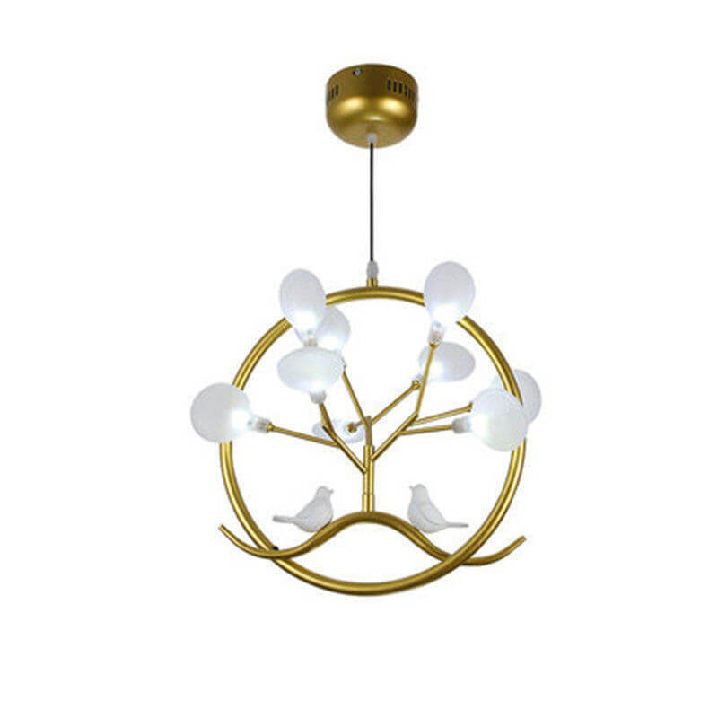Nordic Metal 9-Light Circular Chandelier for Modern Living Room Decor