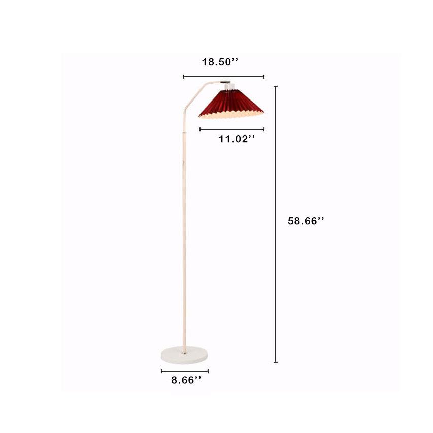 Elegant Minimalist Beige Fabric Pleated Shade Floor Lamp for Living Room