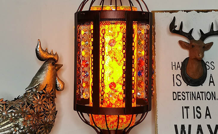 Colorful Vintage Turkish Stained Glass Table Lamp for Home Decor Accent