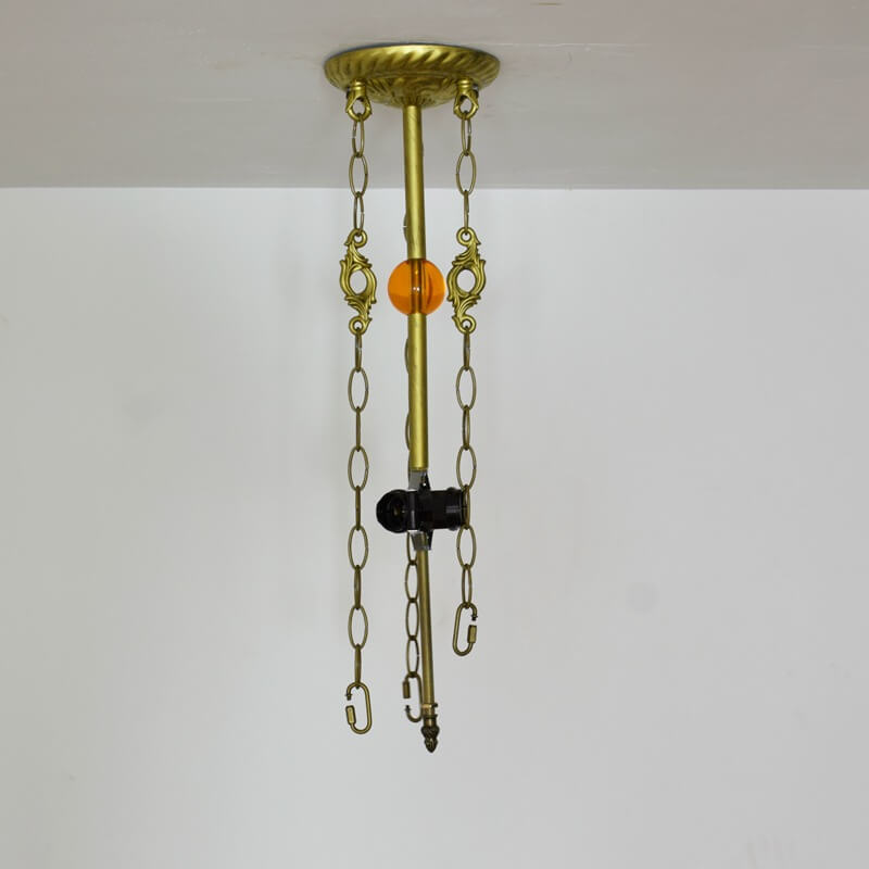 Antique Tiffany Dragonfly Stained Glass 3-Light Chandelier for Dining Room