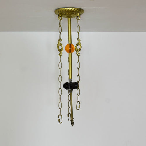 Antique Tiffany Dragonfly Stained Glass 3-Light Chandelier for Dining Room