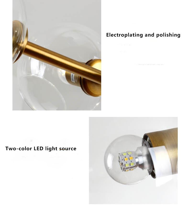 Elegant Modern Glass LED Chandelier Pendant Light for Dining Room