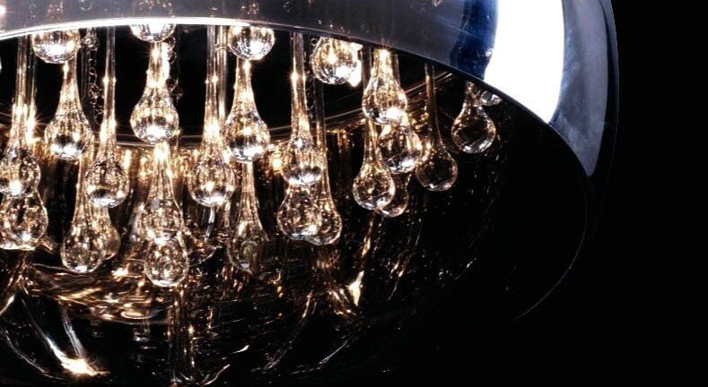 Modern Clear Glass Crystal Pendant Chandelier for Dining Room & Living Room