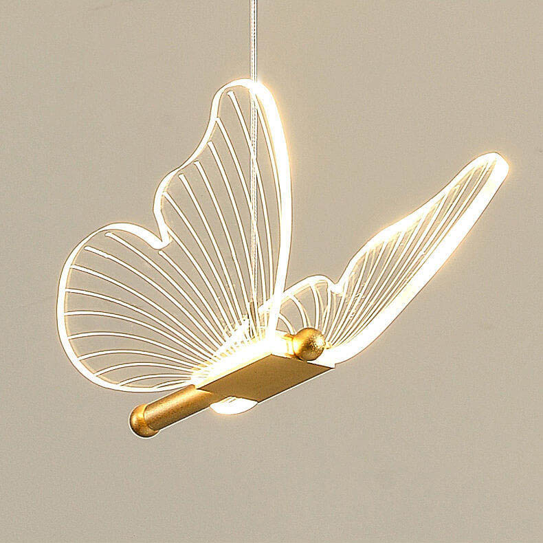 Sleek Clear Acrylic Butterfly LED Pendant Light for Modern Home Decor