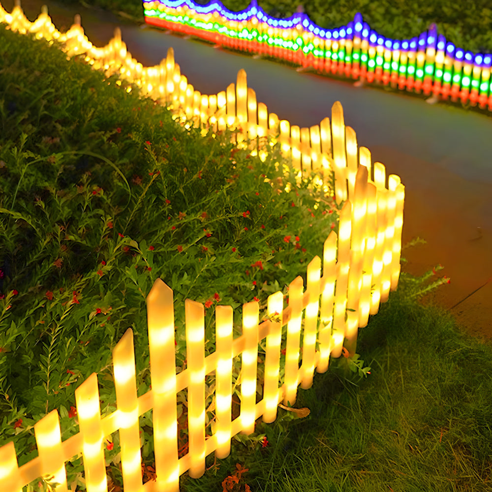 8-Pack Solar-Powered LED Wave Garden Fence Lights for Festive Decorations