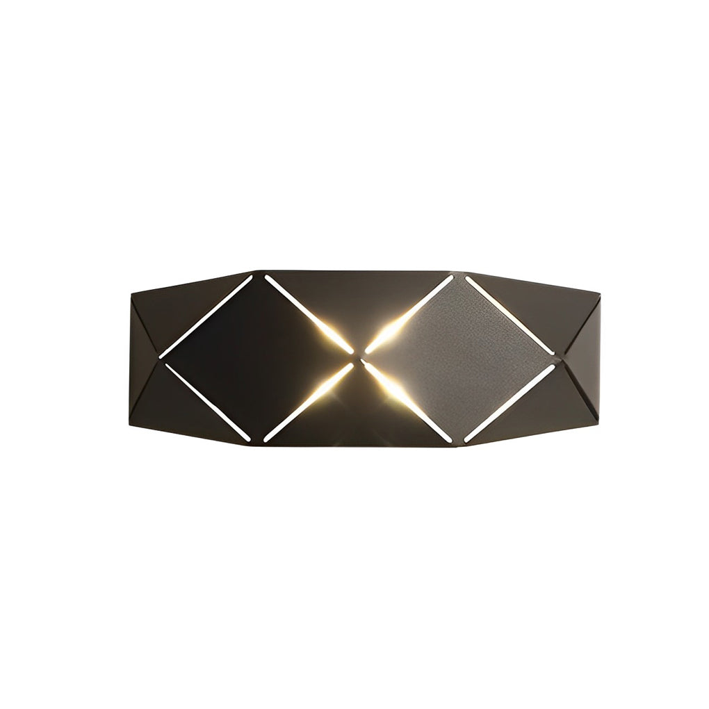 Modern Geometric Black Iron and Acrylic Wall Lamp for Living Room