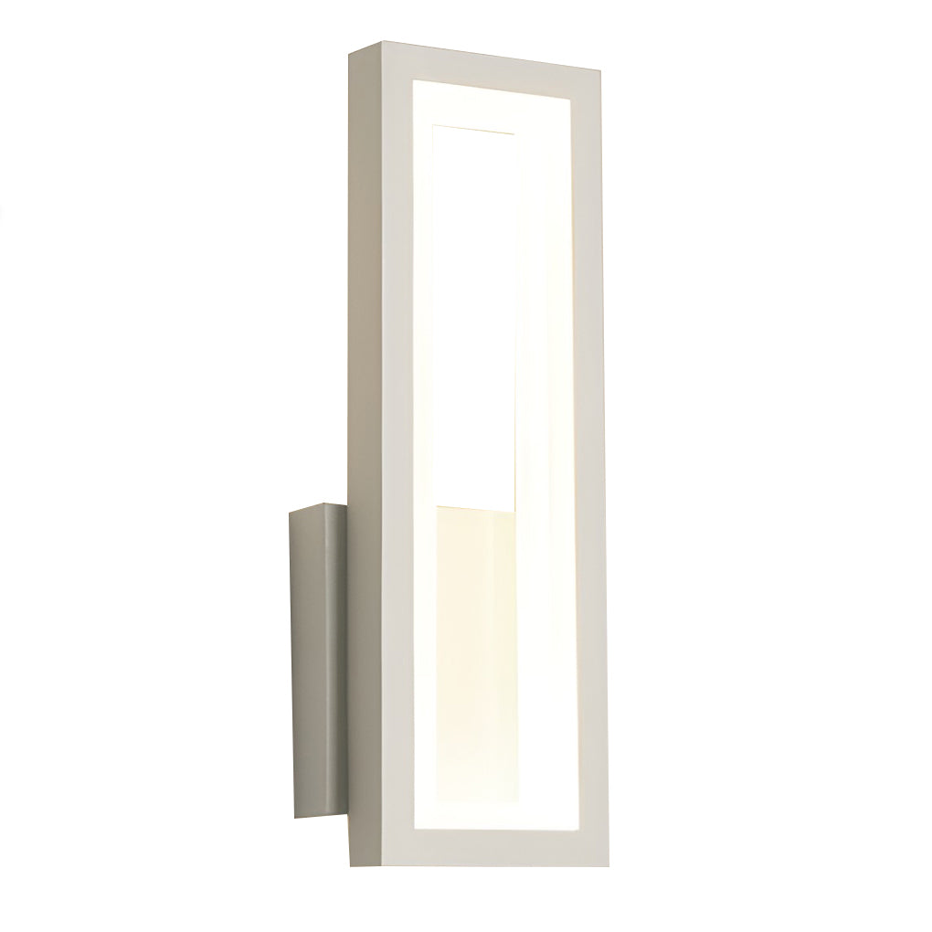 Sleek Rectangular White LED Wall Sconce Fixture for Modern Living Spaces