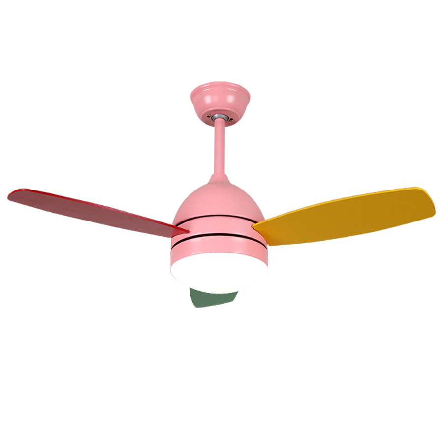 Ultra Silent 6-Gear Variable Frequency Kids Ceiling Fan in White Plastic