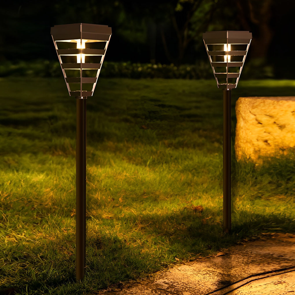 Weatherproof Black LED Solar Post Light with Smart Light Control for Outdoors