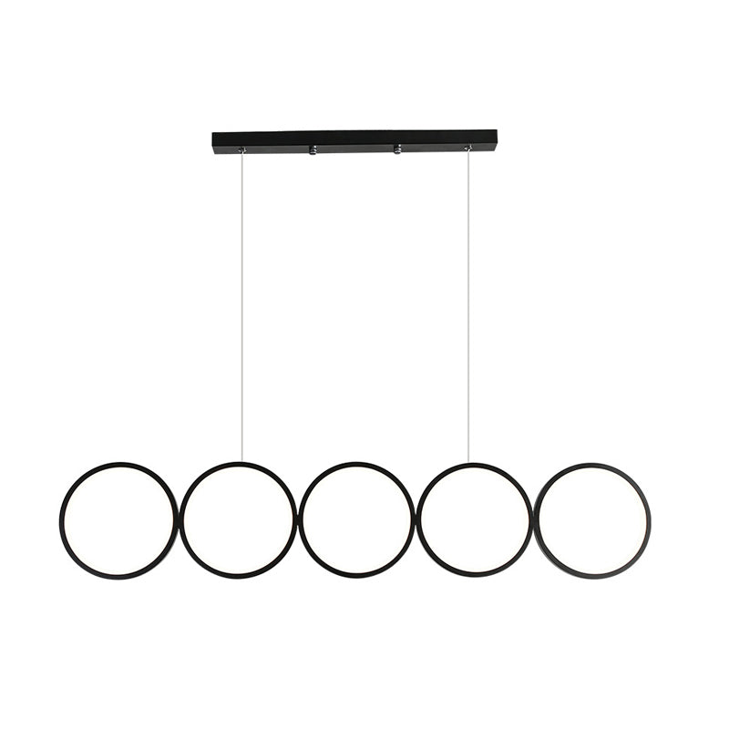 Elegant Nordic Iron & Acrylic 5-Circle LED Chandelier for Modern Spaces