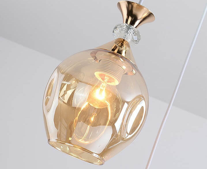 Nordic Gradient Glass Orb 1/3 Light Chandelier for Modern Living Room
