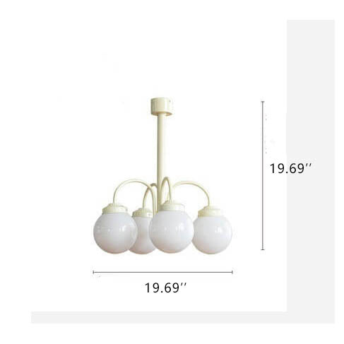 Retro Milky White Glass Orb Chandelier Fixture for Elegant Dining Spaces