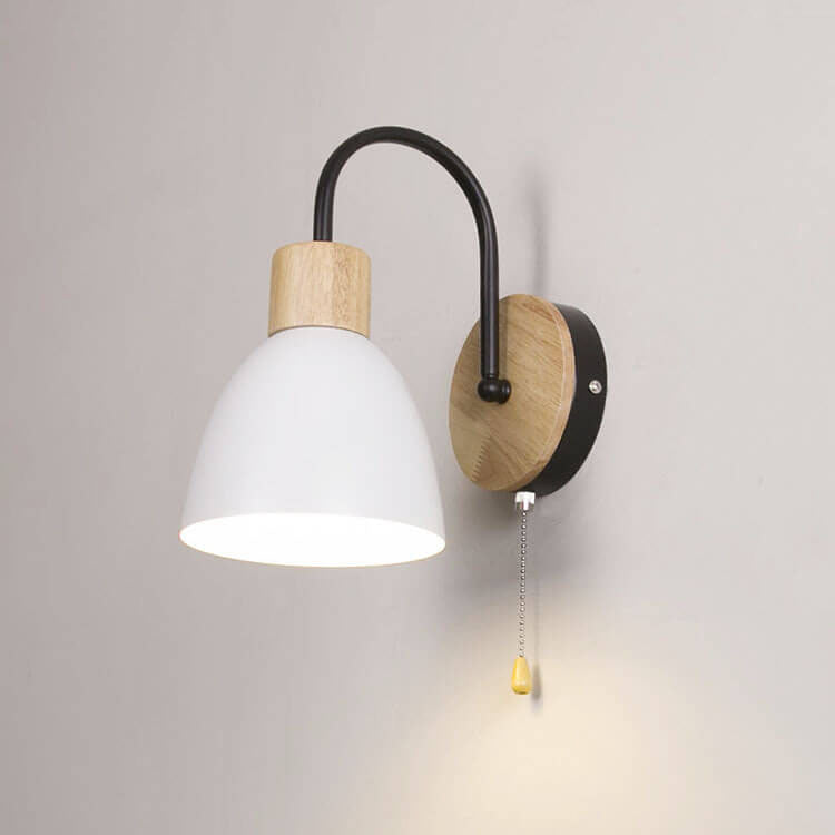 Elegant Nordic Style 1-Light Wall Sconce with Zipper Switch for Bedroom