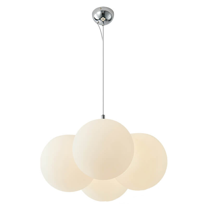 Scandinavian White Bubble Acrylic 4/8 Light Chandelier for Living Room