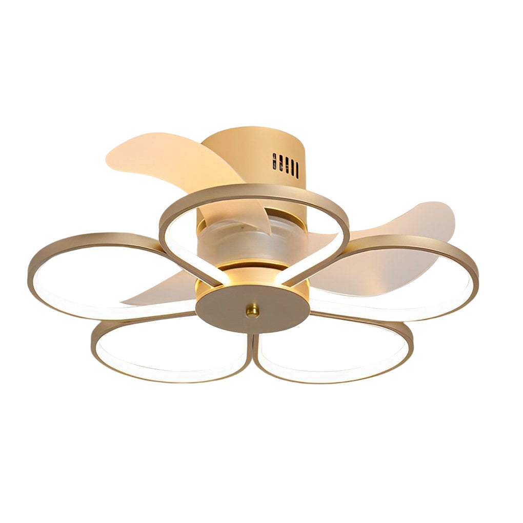 Modern White Bladeless LED Ceiling Fan with Dimmable Light for Living Room