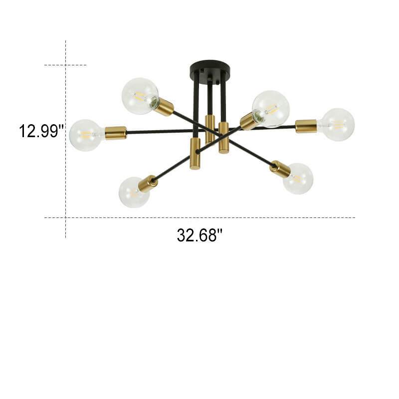 Nordic Minimalist Black Iron 4/6/8-Light Chandelier for Kitchen Island