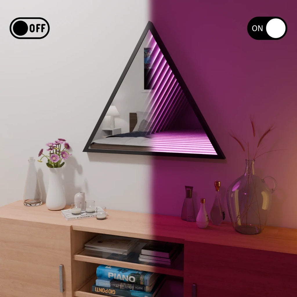 Elegant Infinity TriMirror with Silver Frame for Contemporary Decor