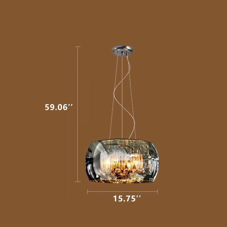 Modern Clear Glass Crystal Pendant Chandelier for Dining Room & Living Room