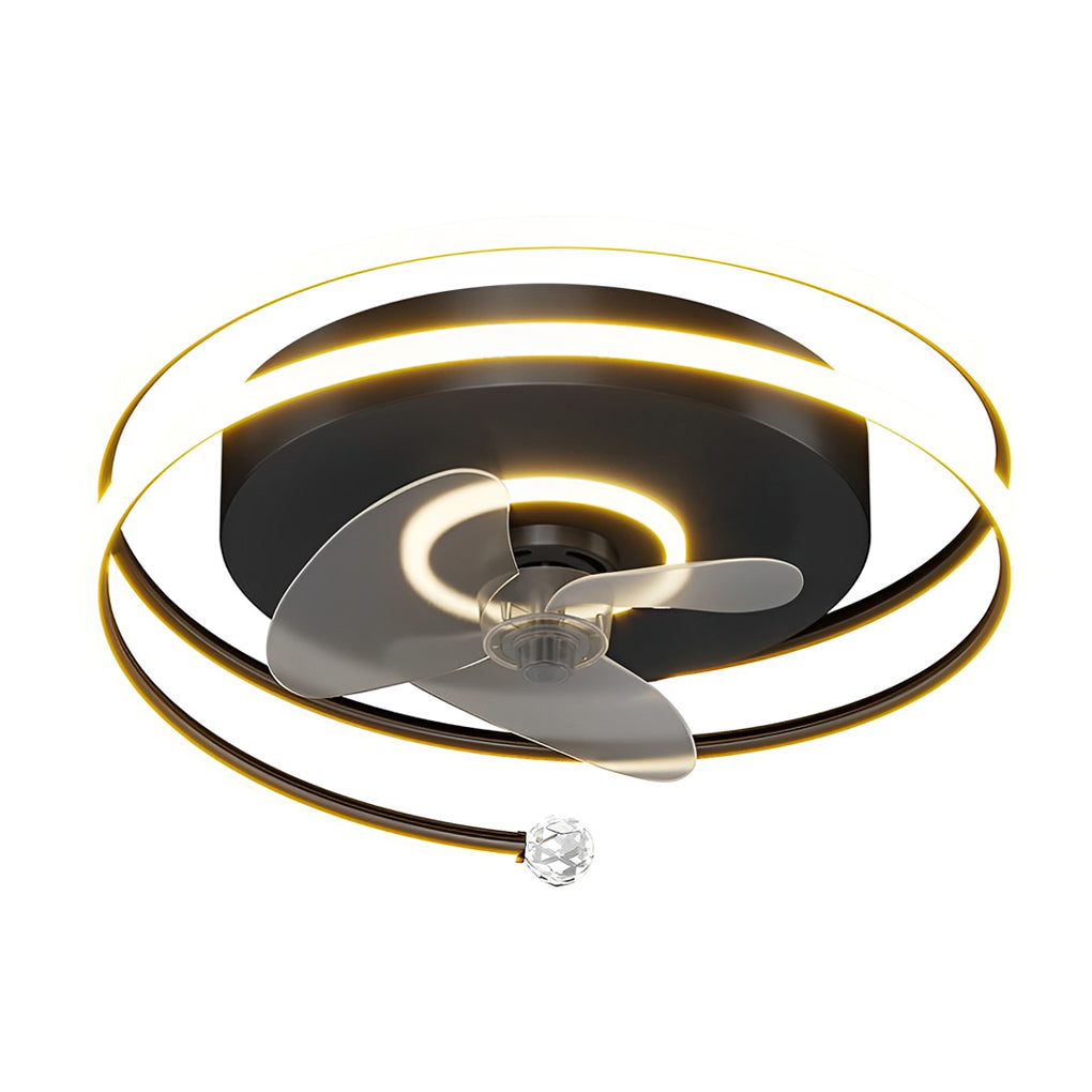 Modern White Bladeless LED Ceiling Fan Light for Living Room, Bedroom