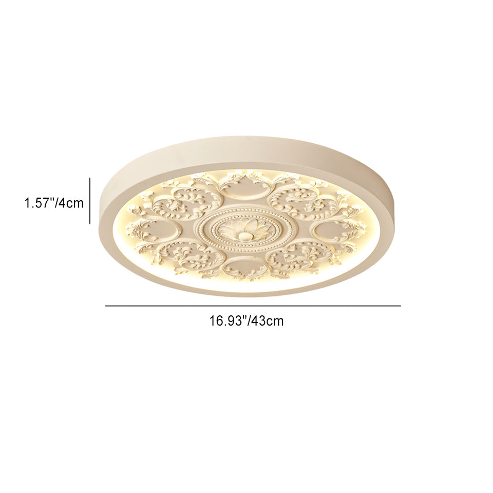 Sleek Black Iron & Resin LED Flush Mount Ceiling Light for Bedroom