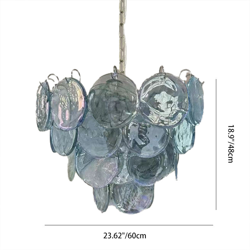 Classic French Floral Iron and Glass Chandelier for Elegant Living Room