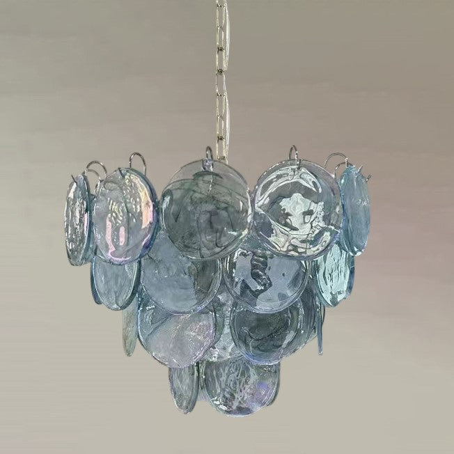 Classic French Floral Iron and Glass Chandelier for Elegant Living Room