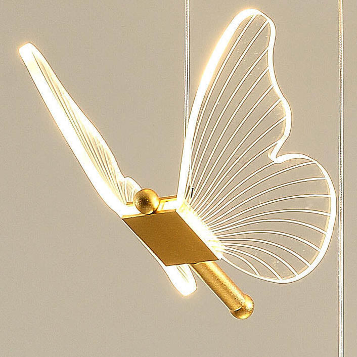 Sleek Clear Acrylic Butterfly LED Pendant Light for Modern Home Decor