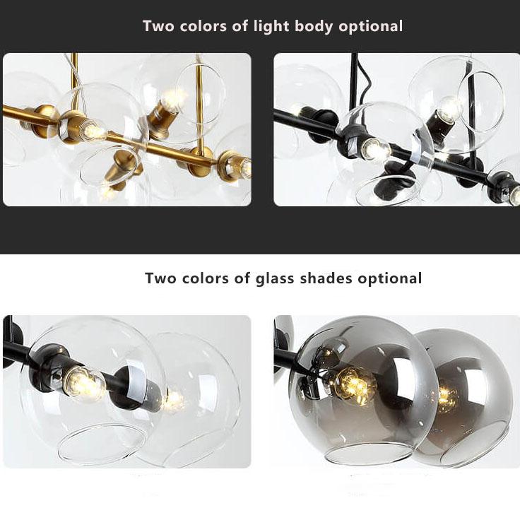 Elegant Modern Glass LED Chandelier Pendant Light for Dining Room