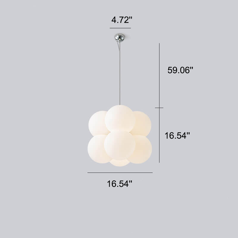 Scandinavian White Bubble Acrylic 4/8 Light Chandelier for Living Room