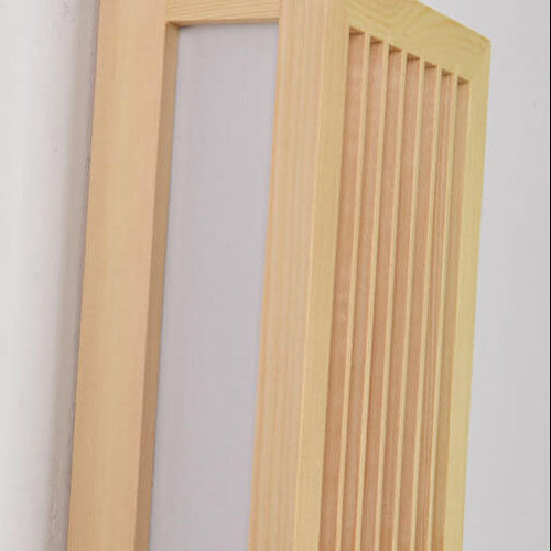 Contemporary White Wood and Acrylic Rectangular LED Wall Sconce for Living Room