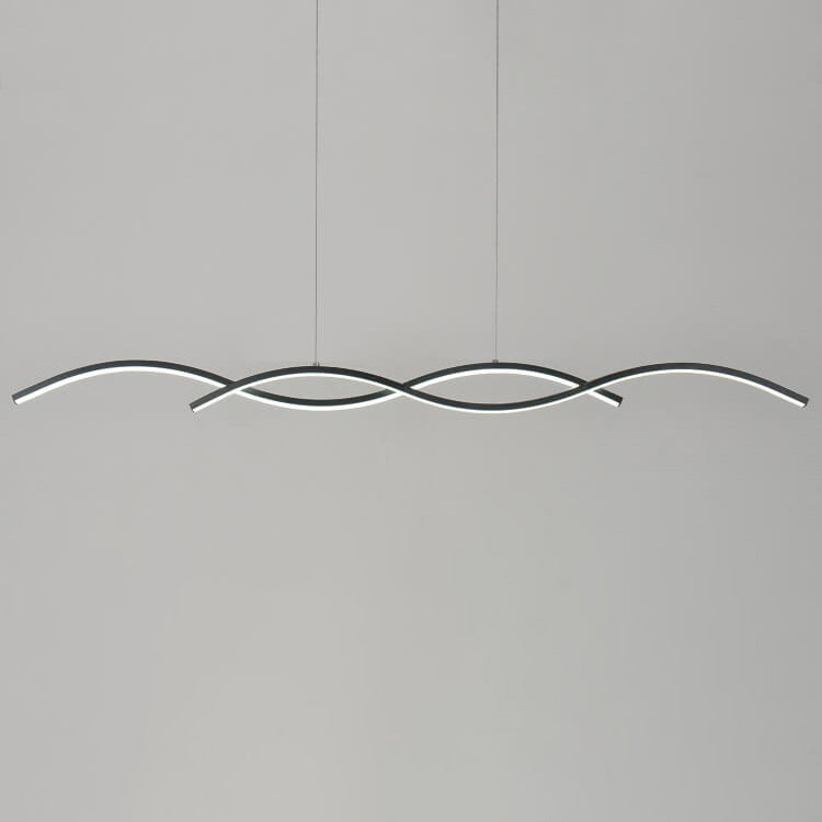 Nordic Minimalist LED Chandelier with Wave Design for Dining Room