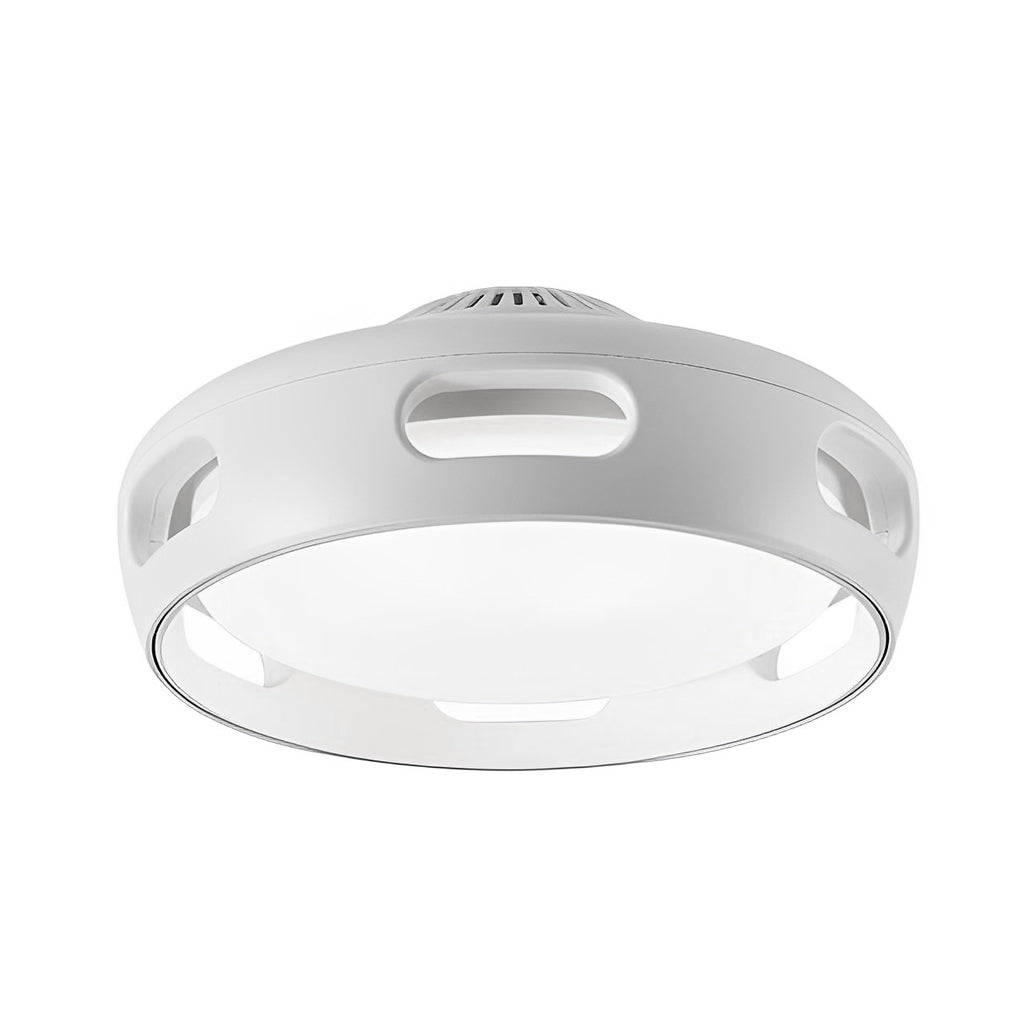 Contemporary White Bladeless Ceiling Fan with Stepless Dimming for Home