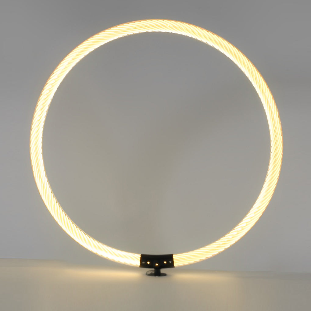 Modern Sleek Black Waterproof LED Ring Lawn Lamp for Outdoor Landscape