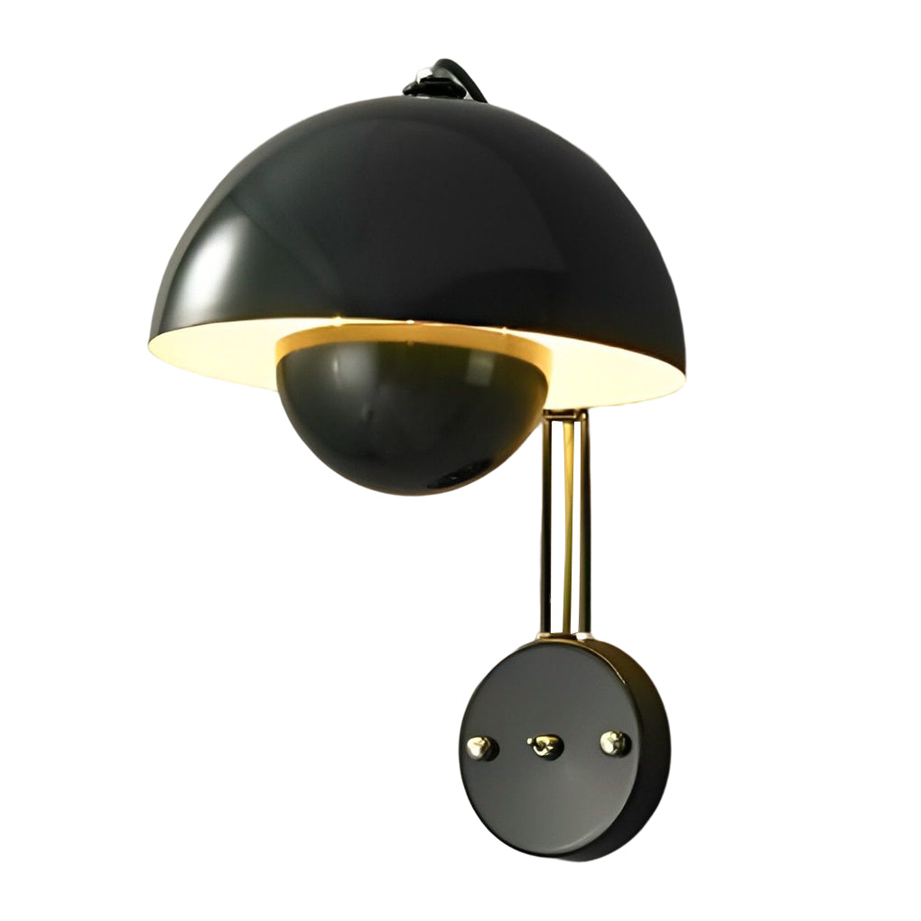 Nordic White Circular Three-Step Dimming Round Wall Sconce for Living Room