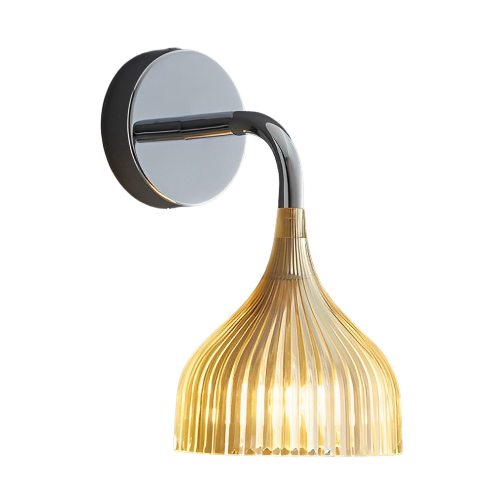 Modern Iron Pleated Lampshade Wall Sconce for Living Room Decor
