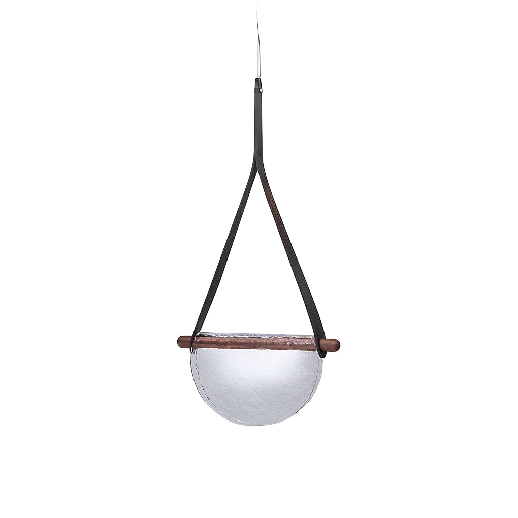 Post-Modern Semicircular Glass LED Chandelier for Living Room Dining