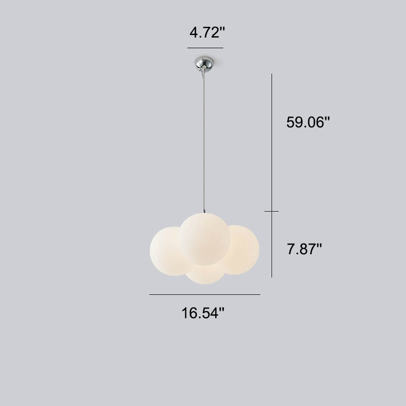 Scandinavian White Bubble Acrylic 4/8 Light Chandelier for Living Room