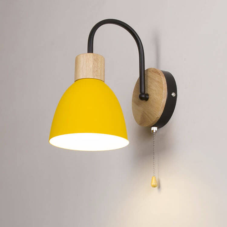 Elegant Nordic Style 1-Light Wall Sconce with Zipper Switch for Bedroom
