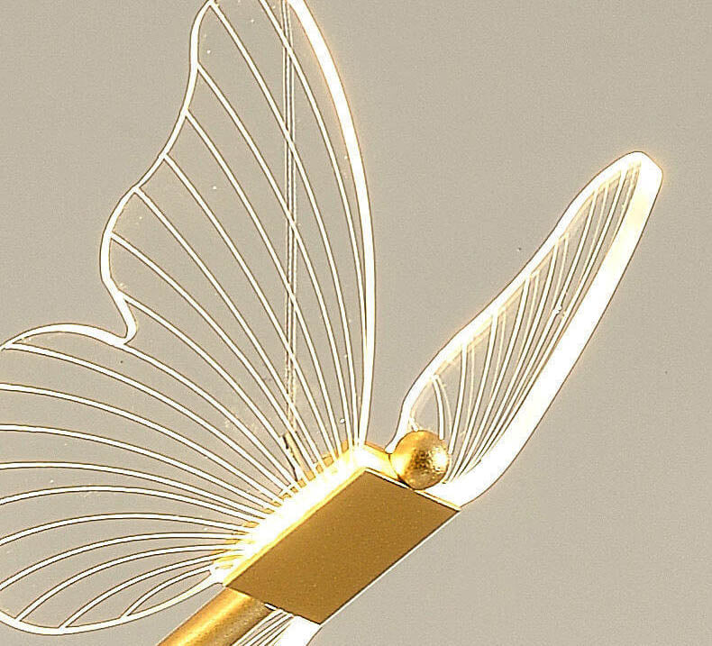 Sleek Clear Acrylic Butterfly LED Pendant Light for Modern Home Decor